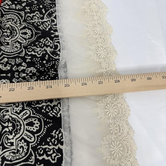 Ivy Jane Shirt Womens Large Black Velvet Burnout Lace Tunic Boho Made USA - Picture 9 of 9